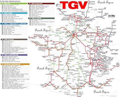 Map Of France Railways Tgv Services Worldofmaps Net O