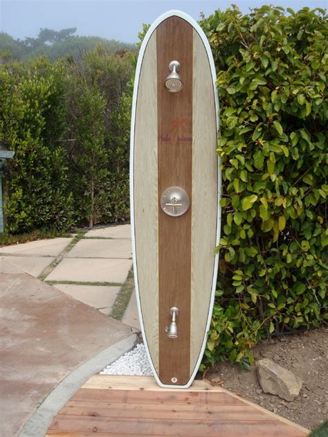The shower can help keep grass, leaves or sand outside by the pool or beach area and not inside your house or vacation home. Little Luxuries: Outdoor Showers - Abode