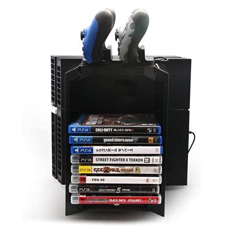 Ps4 Game Disk Tower Vertical Stand For Ps4 Dualshock Wireless Game