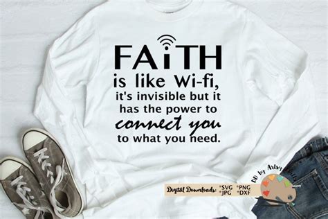 Faith Is Like Wi Fi Its Invisible But Svg Cut File Etsy