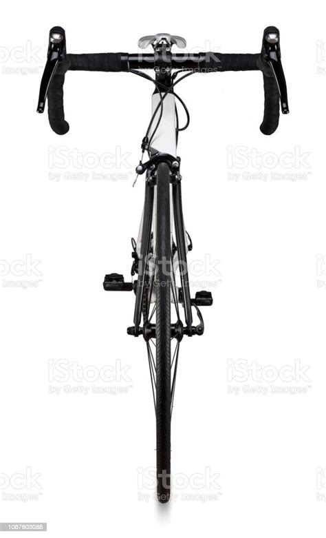 White Black Racing Sport Road Bike Bicycle Isolated Background Stock