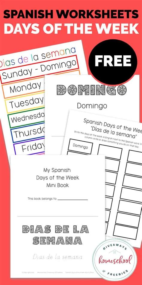 Learn The Days Of The Week In Spanish Free Printables