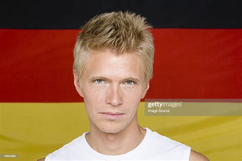 Man With A German Flag High Res Stock Photo Getty Images