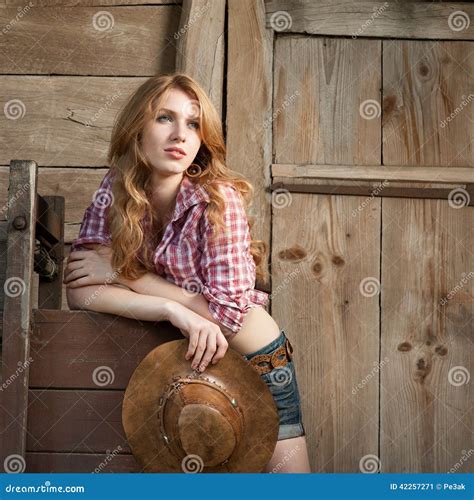 Red Haired Cowgirl Stock Photo Image 42257271