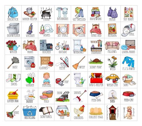 10 Best Free Printable Chore Clip Art Preschool Chore