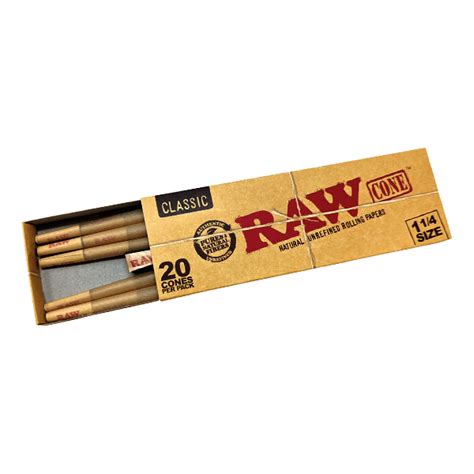 Raw Pre Rolled Cones Classic 1¼ Size 20ct American Rolling Club