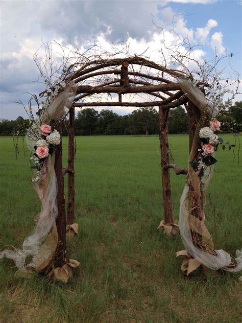 Diy Rustic Wedding Arbor We Made For My Step Daughters Wedding