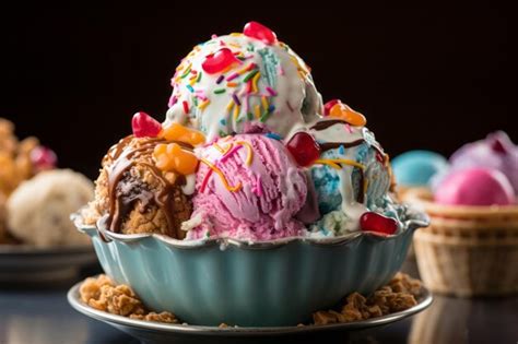 Premium Ai Image Bowl Of Ice Cream Generative Ai