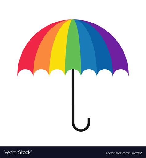 Rainbow Umbrella Simple Royalty Free Vector Image