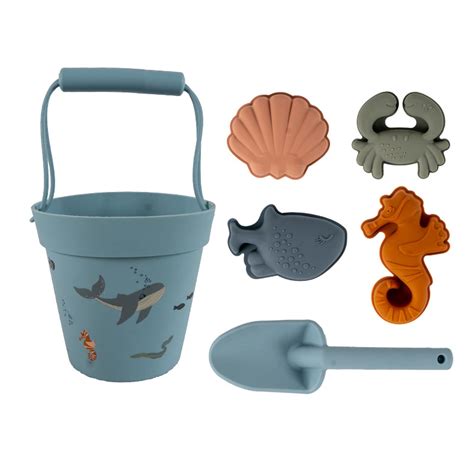 Silicone Beach Bucket Childrens Toy Shovel Seaside Etsy
