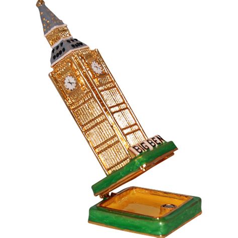 London Big Ben Enamel Jeweled Trinket Box