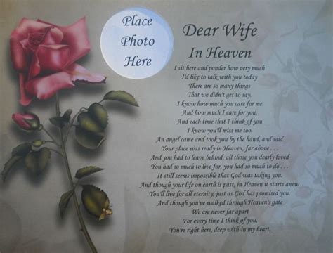 Where did they get them two fine cars? DEAR WIFE IN HEAVEN POEM MEMORIAL VERSE GIFT IN LOVING ...