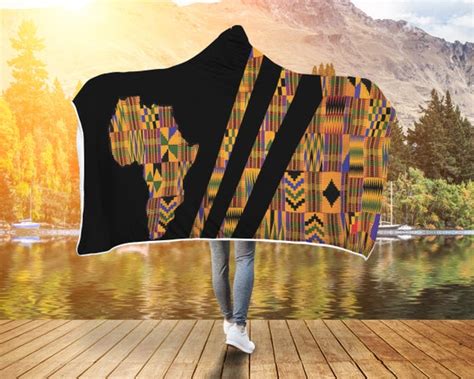 Ghana Custom Printed Kente Hooded Blanket Etsy España