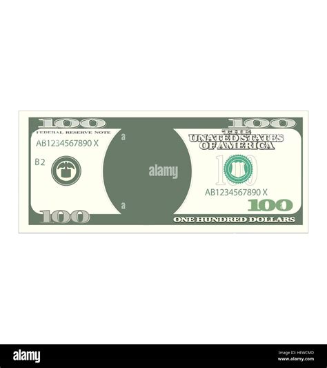 Illustration 100 Dollar Banknote Isolated On White Background One