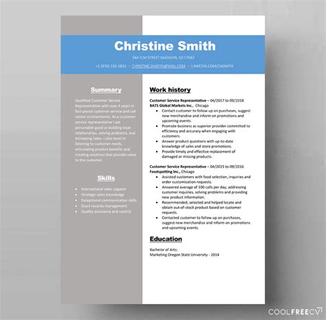 An effortless experience for you. Resume templates examples free word doc