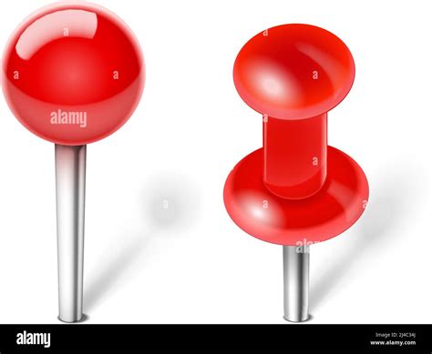 Vector Red Push Pin For Note Paper Stock Vector Image And Art Alamy