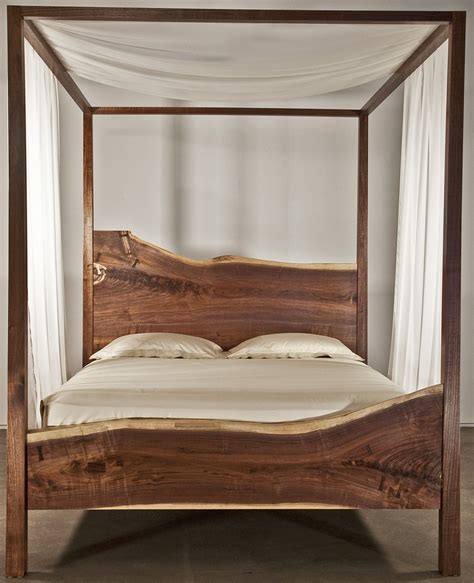 The Clean Stark Lines Of Traces Queen Black Walnut Canopy Bed Frame Allows The 1000