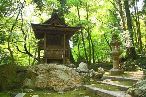 Japanese Temple In A Forest Stock Photo Image Of Forest Lantern
