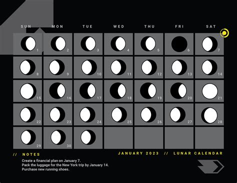 Lunar Calendar January 2023 In Psd Illustrator Word Download