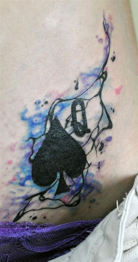 Most people think that it is hard for the 3d style of a crown tattoo design. watercolor | Spade tattoo, Trash polka tattoo designs, Tattoos