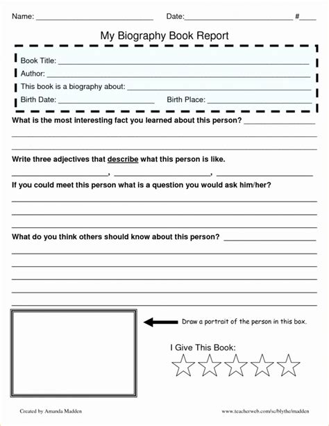 Book Report Template Middle School Best Sample Template