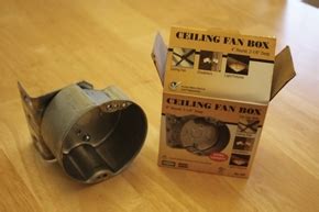 A retrofit ceiling fan box and brace can be purchased at most hardware stores (image 1). Installing a Ceiling Fan - Extreme How To