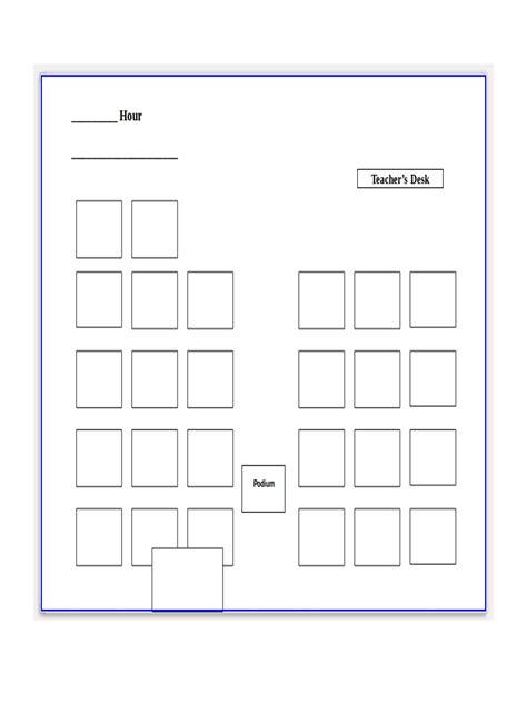 Classroom Seating Chart Printable
