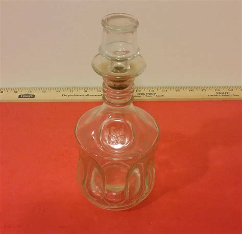 Vintage Clear Glass Whiskey Decanter Bottle Est 1870