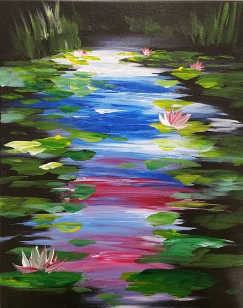 Water Lilies Acrylic Painting Flowers Acrylic Painting Techniques Diy