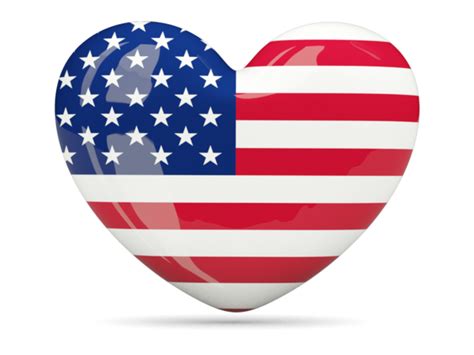 Heart Icon Illustration Of Flag Of United States Of America