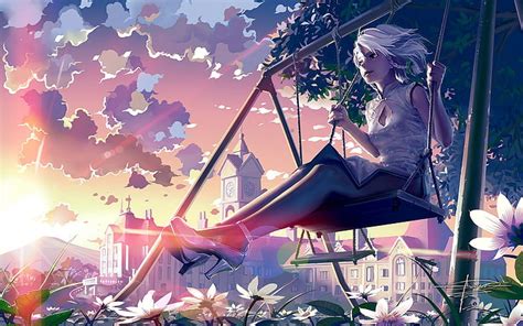 Hd Wallpaper Fantasy Art Anime Sunlight Art And Craft Nature
