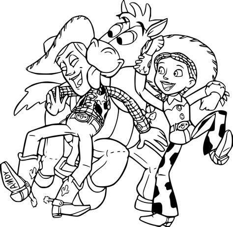 Toy Story Woody Jessie And Bullseye Coloring Page Download Print Or Color Online For Free