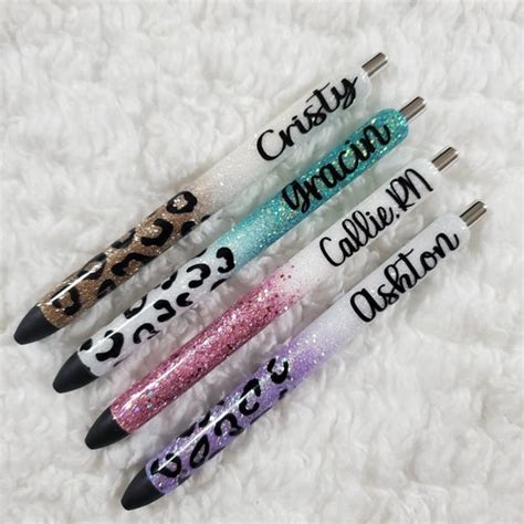 Personalized Glitter Gel Pen Custom Epoxy Glitter Pen Custom Etsy