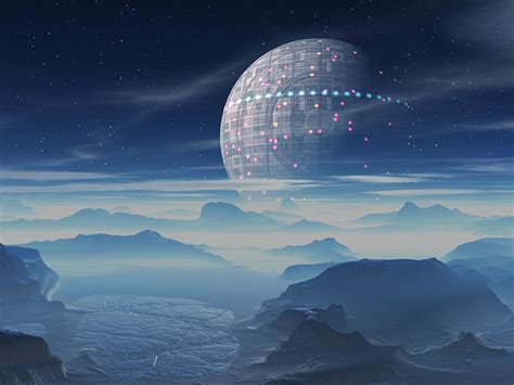 Tranus Alien Planet With Satellite Digital Art By Judi Suni Hall Fine