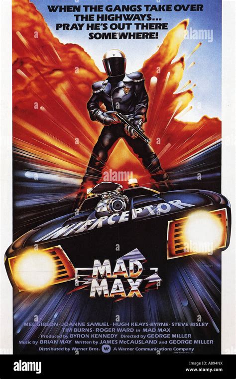 Mad Max Poster For 1979 Warner Film With Mel Gibson Stock Photo Alamy