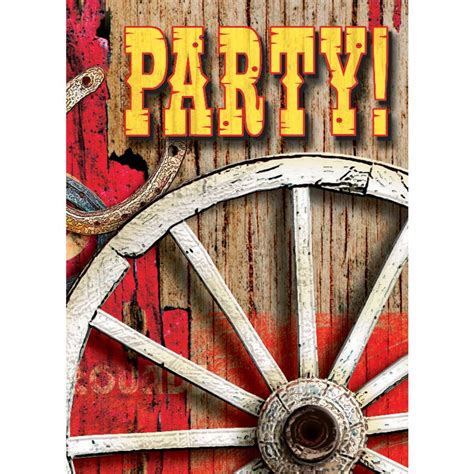 Western Hoedown Invitations 8 Count