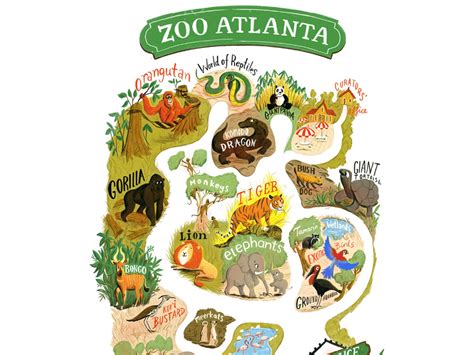 Bridge To The Wild Atlanta Zoo Map By Migy On Dribbble Zoo Poster