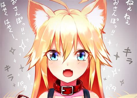 Hd Wallpaper Anime Girls Cat Girl Nekomimi Blue Eyes Collars