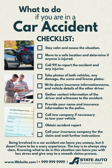 Car Accident Checklist Template Postermywall