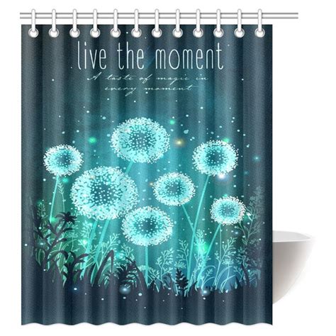 Mypop Dandelion Shower Curtain Amazing Dandelions With Magical Lights