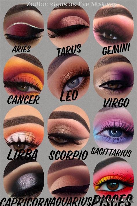 Zodiac Signs As Eye Makeup Makeup Charts Eye Makeup Zodiac Makeup Chart