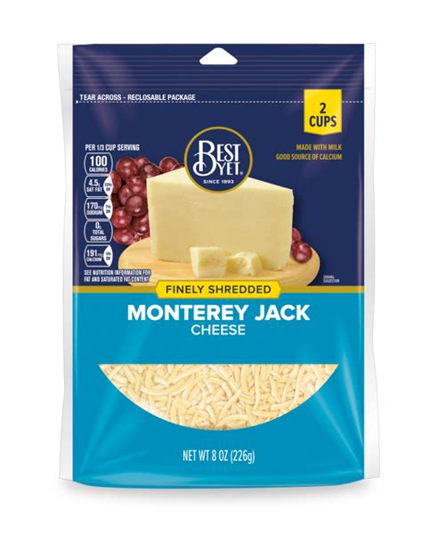 Finely Shredded Monterey Jack Cheese Best Yet Brand