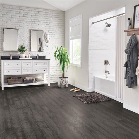 Waterproof engineered hardwood flooring quite a few flooring manufacturers are now offering waterproof engineered hardwood flooring that can be installed in commercial and residential projects. Bruce Hydropel Oak Medium Gray 7/16 in. T x 5 in. W x Varying Length Waterproof Engineered ...