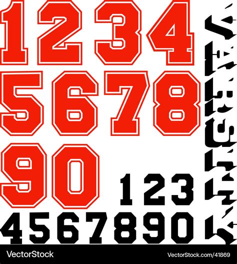 Big Varsity Outline Iron On Numbers 5 Best Images Of Printable
