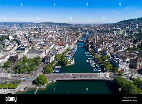 Aerial View Quaibrücke Zurich Stock Photo Alamy