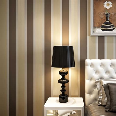 Non Woven Vertical Striped Wallpaper Home Decor Modern Stripe Design