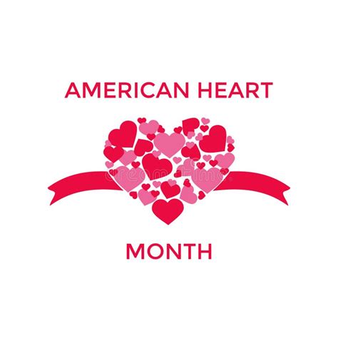 American Heart Month Card Medical Healthcare Concept Vector Eps Stock