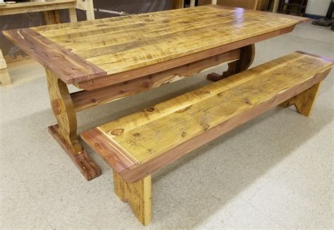 Handmade Cedar And Barnboard Dining Table With Benches by ...