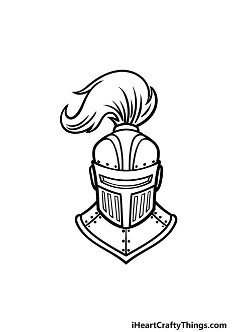 How To Draw A Knights Helmet A Step By Step Guide Helmet Drawing