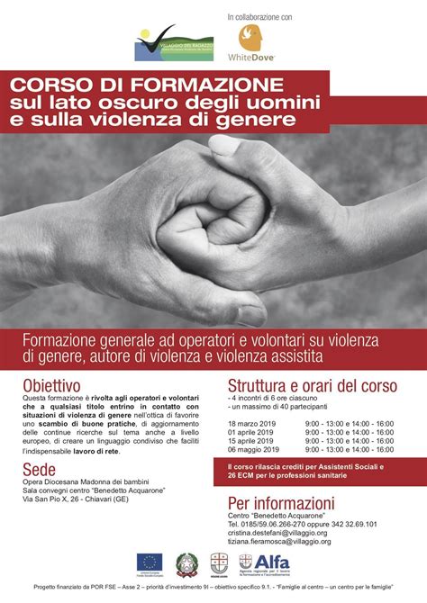 Corso Di Formazione Sul Lato Oscuro Degli Uomini E Sulla Violenza Di